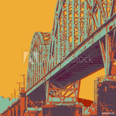 Vector industrial card. Retro style poster. - 901151960
