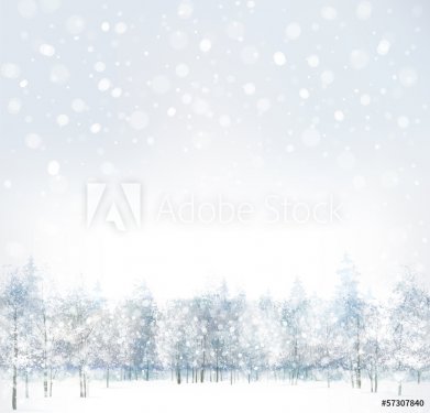 Vector of winter scene with forest background. - 901143084