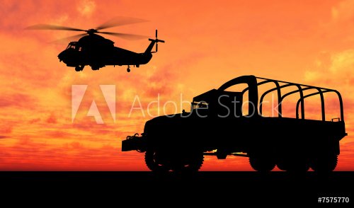 Vehicle over sunset - 901153163