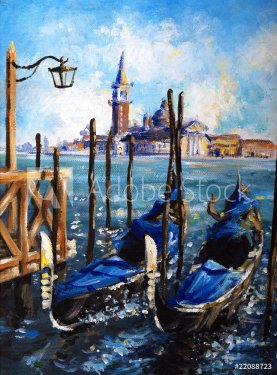 Venice-gondolas.My own artwork.
