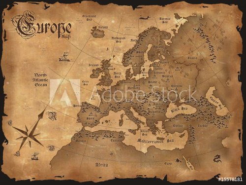 Vintage Europe map  horizontal - 901152147
