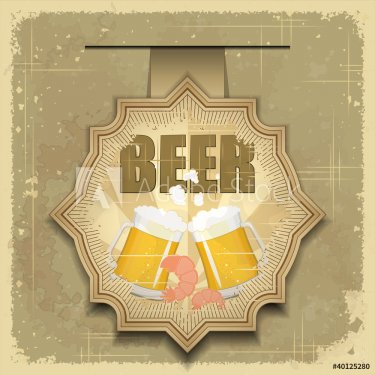 Vintage postcard, cover menu - Beer, beer snack