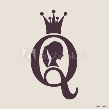 Vintage queen silhouette. Medieval queen profile. Elegant silhouette of a fem... - 901154149