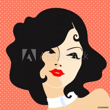 Vintage style portrait of a young woman - 900469453