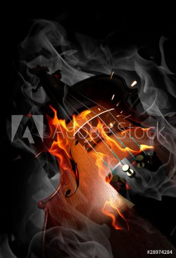Violin in fire - 900464055