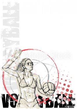 volleyball circle poster background - 900906037