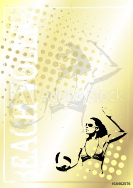 volleyball golden poster background 3 - 900906035