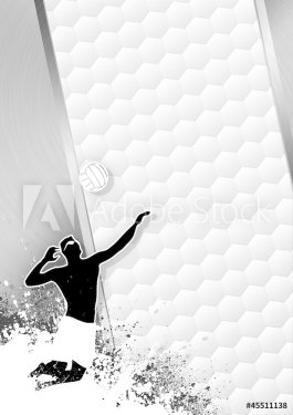 Volleyball grayscale background - 900801814