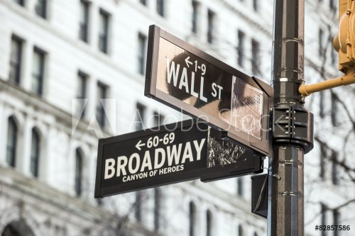 Wall street sign in New York - 901153971