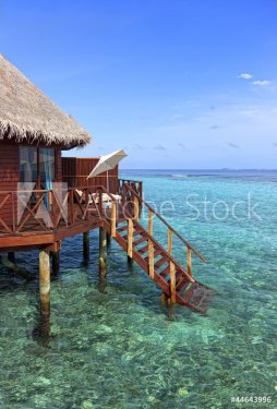 Water bungalow on maldives tropical island  - 901141089