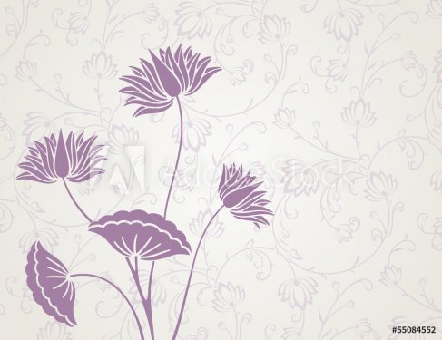 water lilies, wedding card design, India - 901140865