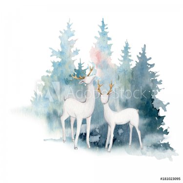 Watercolor christmas illustration. Perfect for christmas and new year cards, ... - 901153876
