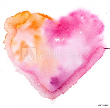 watercolor heart. Concept - love, relationship, art, painting - 901153435
