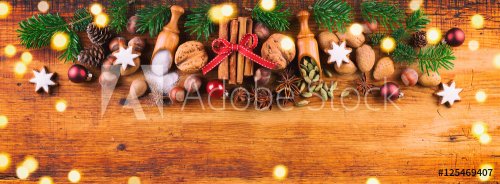 Weihnachten  -  Gewürze und Zutaten für die Weihnachtsbäckerei  -  Banner