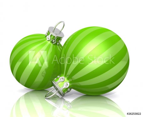 Weihnachtskugeln - 2x Grün gestreift 01 - 900623146