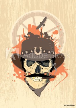 West design template with cowboy skull - 900868362
