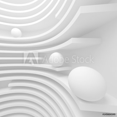 White Architecture Circular Background. Modern Building Design - 901152244