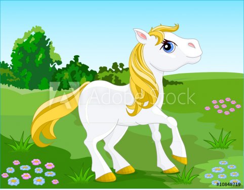 White Horse. Vector illustration - 900469447