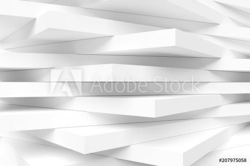 White Modern Interior Background. Abstract Building Blocks - 901152239
