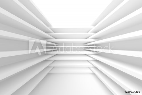 White Modern Interior Background. Abstract Building Blocks - 901152240