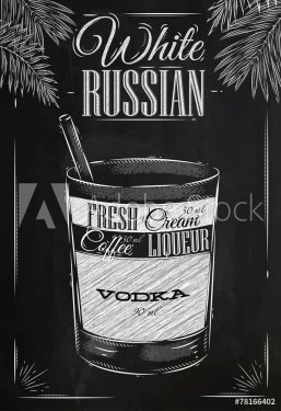 White russian cocktail chalk - 901143877