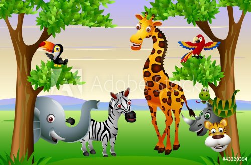 Wild African animal cartoon - 900949510