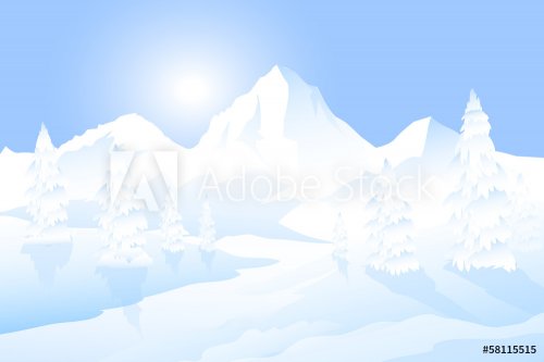 Winter Morning Landscape -vector - 901143077
