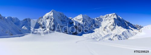 Winter mountains, panorama - Italian Alps