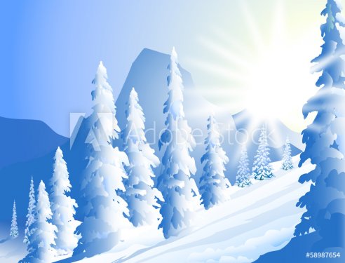 Winter Sunshine-Vector Illustration