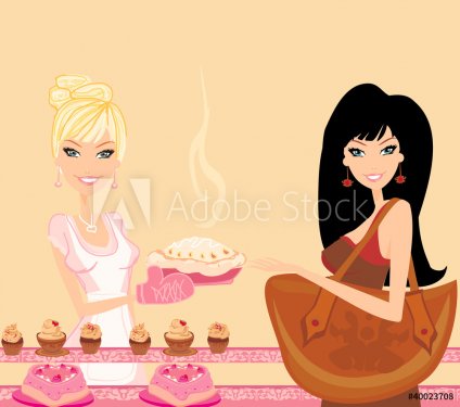 woman buying cake at a bakery store - 900469394