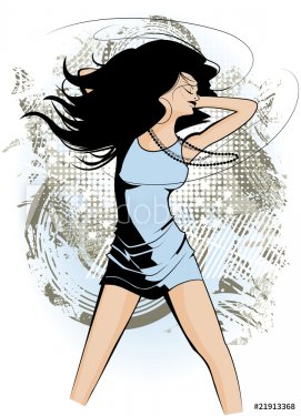 woman dancing on a grunge background