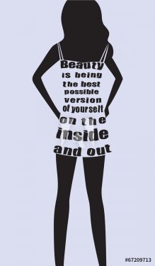 Woman in dress from quote. Vector - 901145937