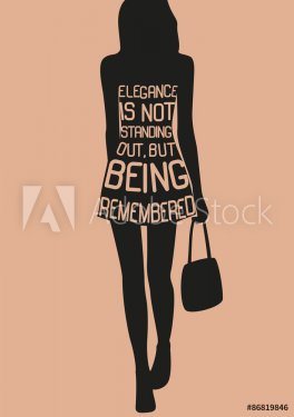 Woman in dress from quotes. Vector - 901145945
