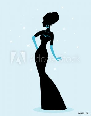 Woman silhouette in dress - 900868274