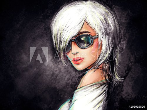 woman with glasses. fashion illustration - 901147791