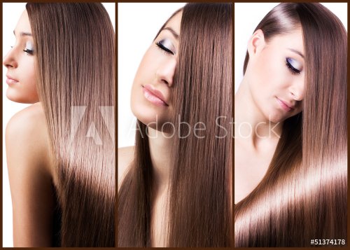 Woman with healthy long hair - 901143636