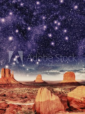 Wonderful night over famous Buttes of Monument Valley, Utah, USA - 901149654