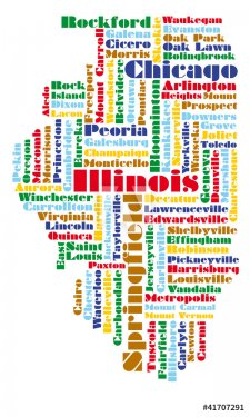 word cloud map of illinois state - 900502551