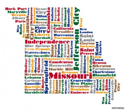 word cloud map of Missouri state - 900868315