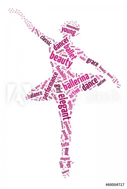Words illustration of a ballet dancer in white background - 901147742