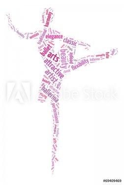 Words illustration of a ballet dancer in white background - 901147743