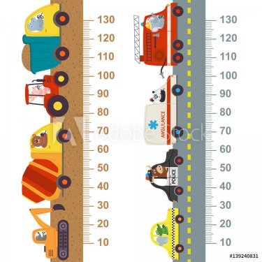 working and city transport height measure  - vector illustration, eps
