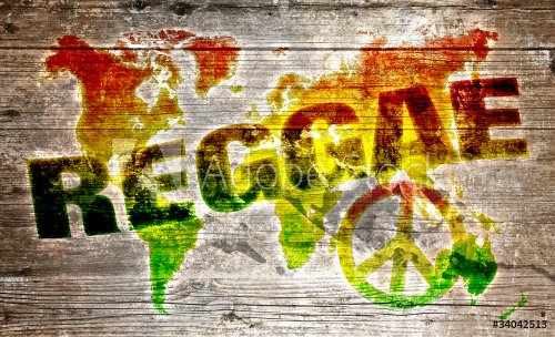World reggae music concept for peace