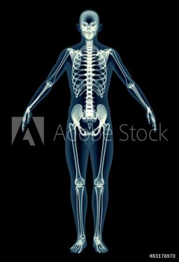 x-ray image of a man isolated on black