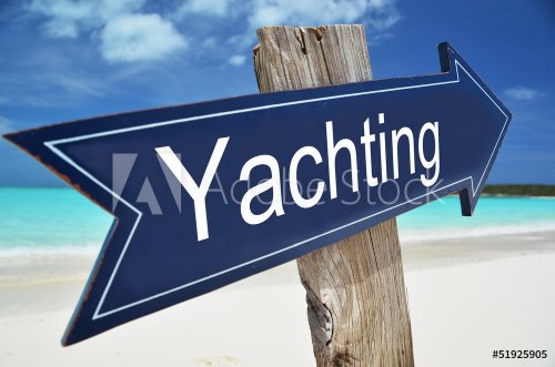 YACHTING sign on the beach