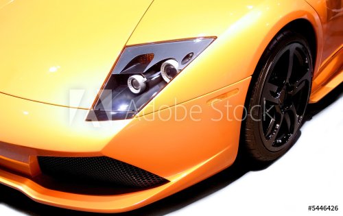 Yellow sports car isolated on white background - 901153219