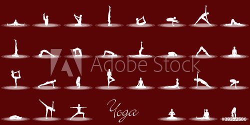 Yoga Posen Set - Braun Weiß - 900623045