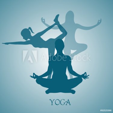 Yoga, poses, woman, vector illustration, app, banner - 901147931