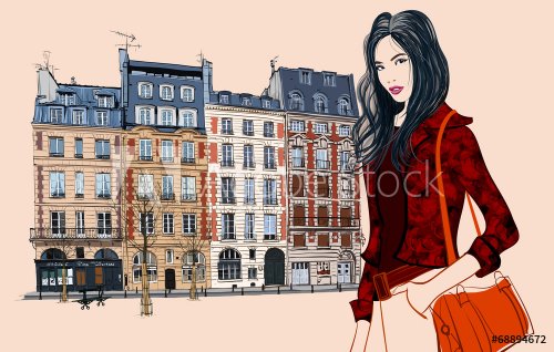 Young asian woman visiting Paris