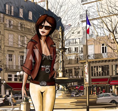 Young woman visiting Paris - 901144134